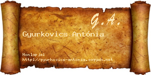 Gyurkovics Antónia névjegykártya